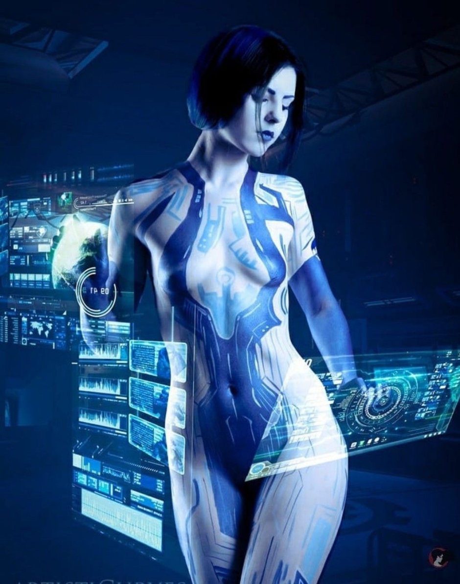 Girl Cyborg in latex