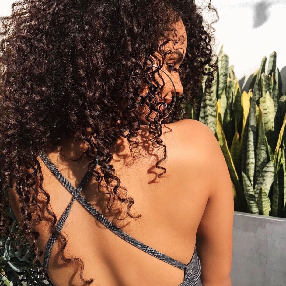 Curly hair of girls sexy