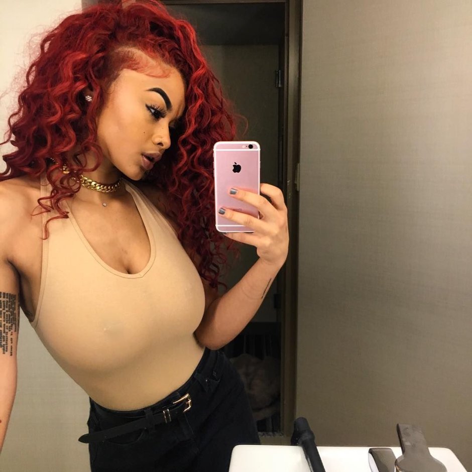 Curly girls with a big bust