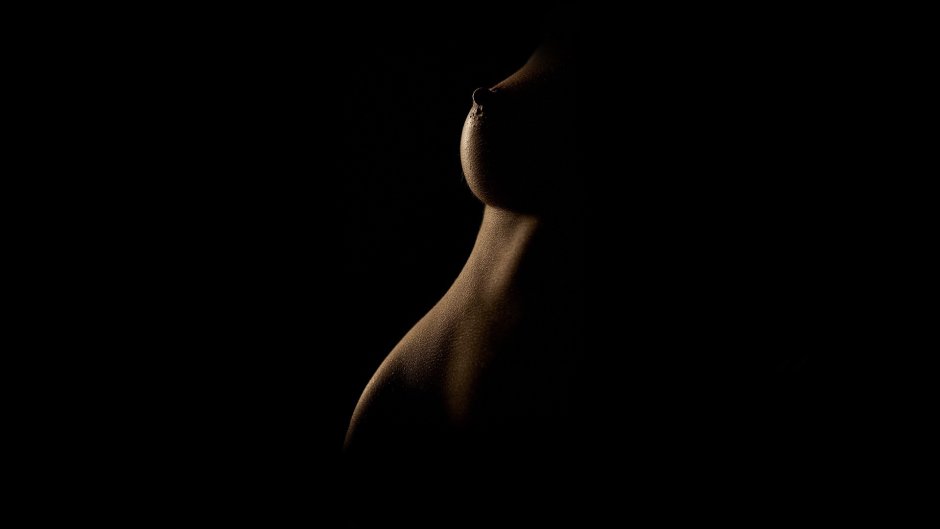 Erotic girls on a black background