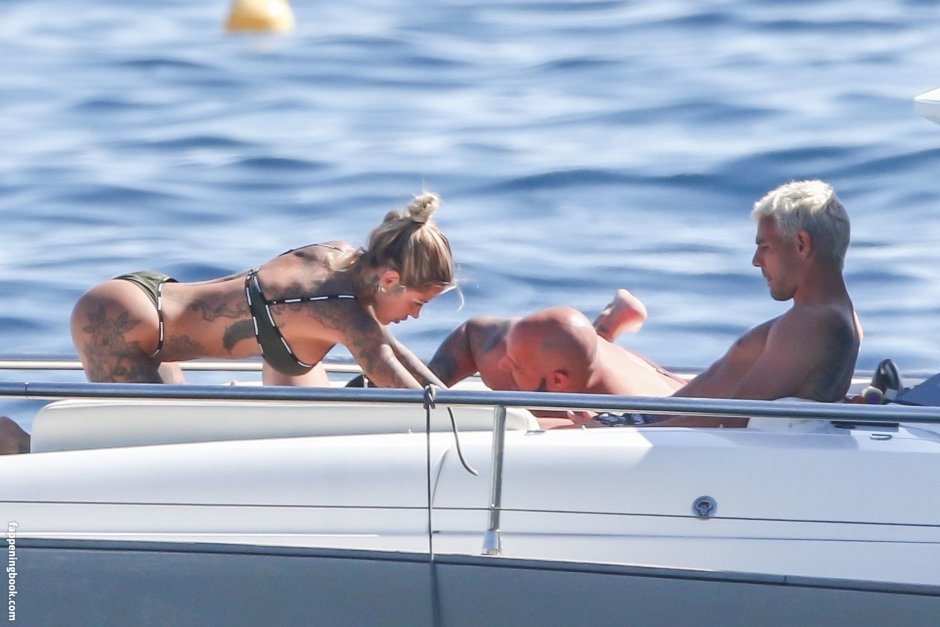 Zoe Christopholi on a yacht