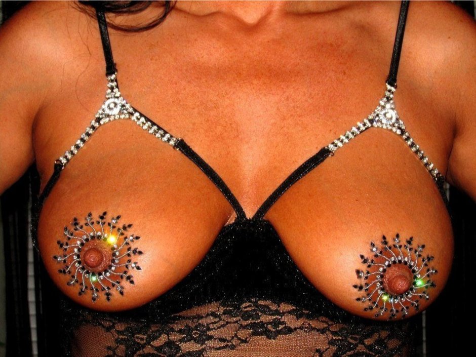 Tits in a lace bra