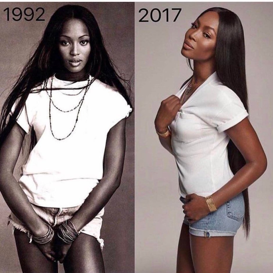 Naomi Campbell without a wig for Vogue magazine