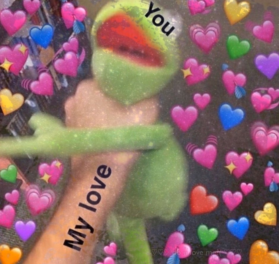 A lot of hearts meme