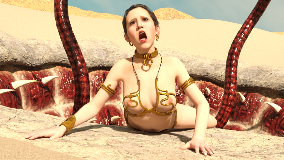 Naked Princess Leia and Jabba Hatt