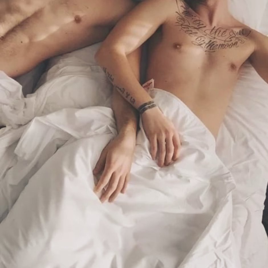 The guy is in bed