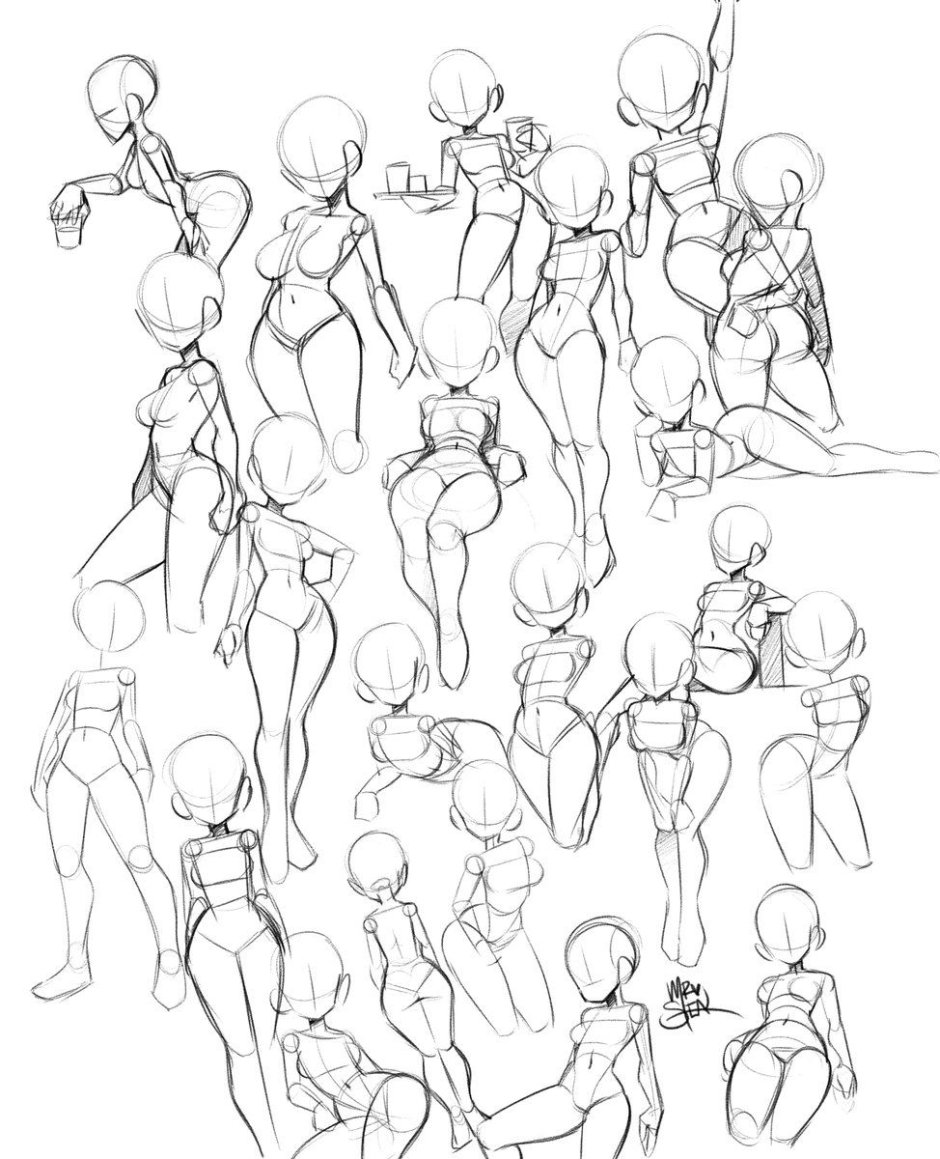 Anime poses for drawing girls
