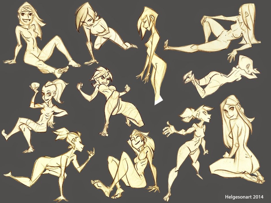 Man and woman naked are standing