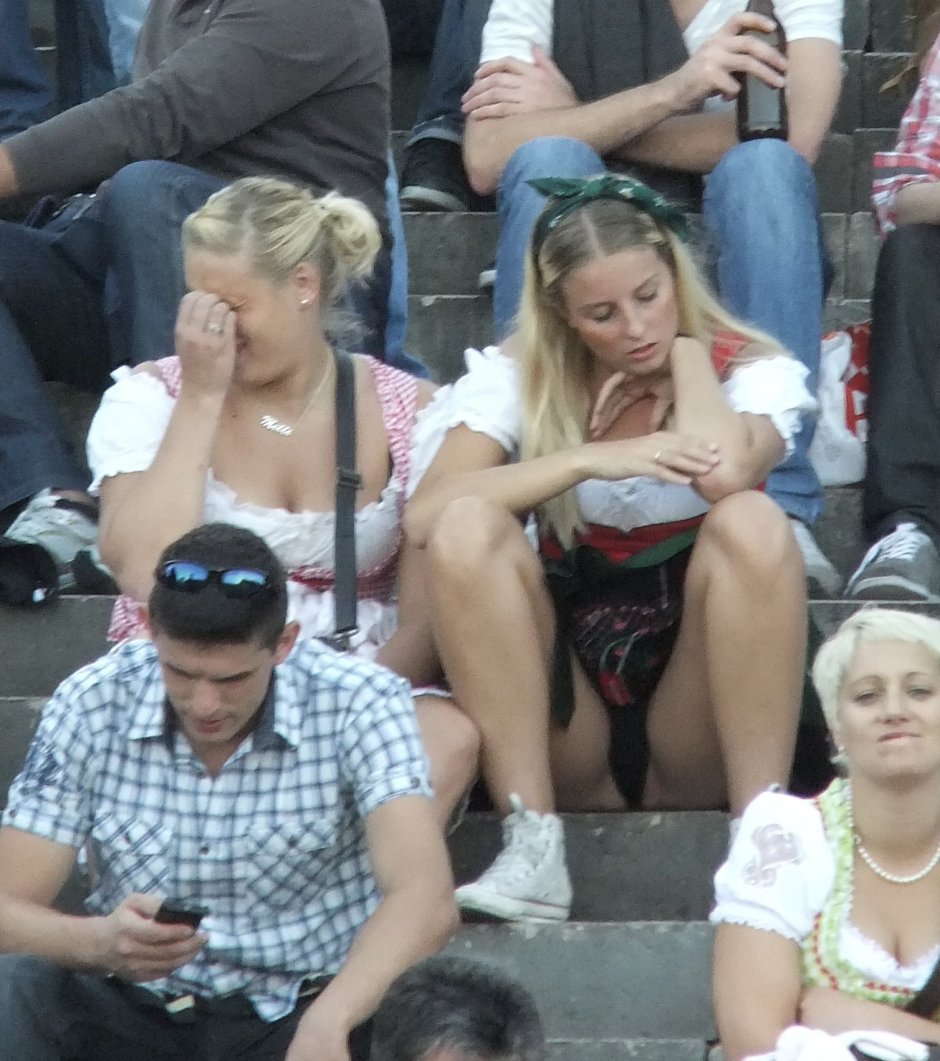 Naked Germans in national clothing