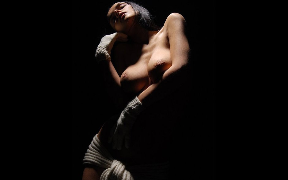 Erotic girls on a black background
