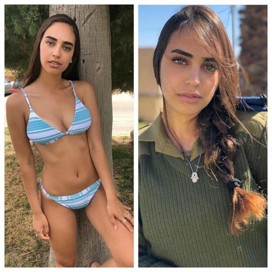 Girls of the Israeli army in swimsuits