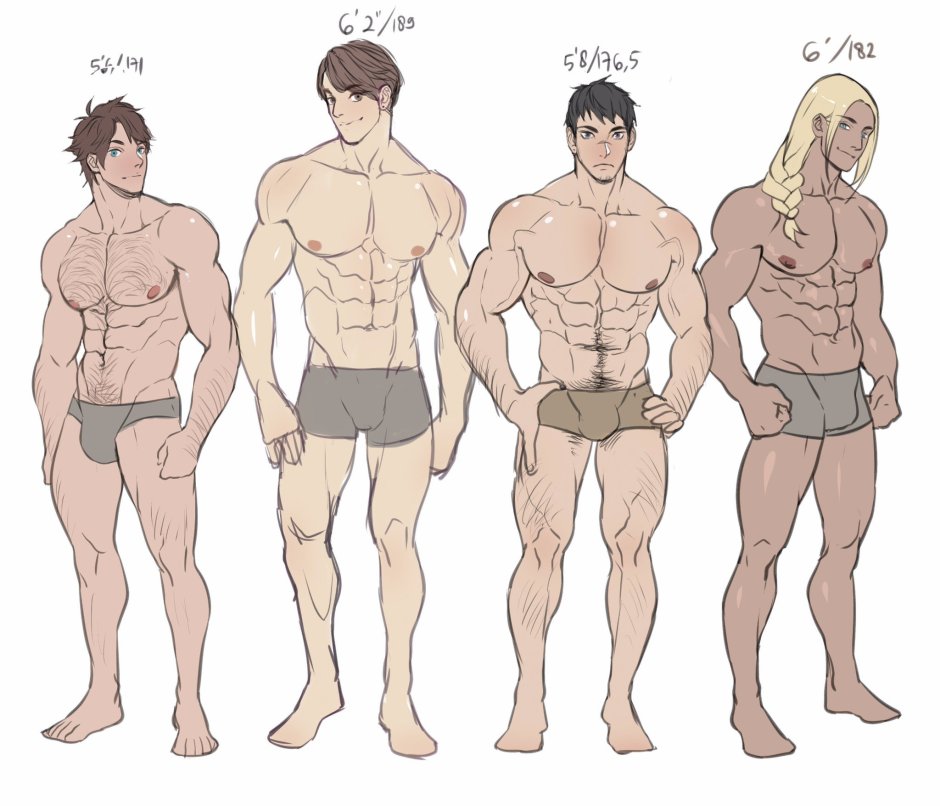Large physique in men reference