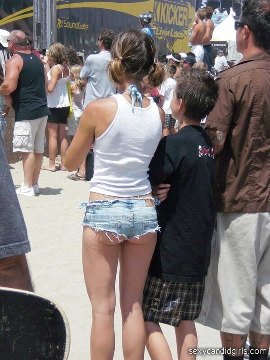 Girl in shorts in the store