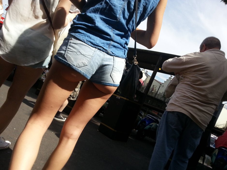 Beautiful female butt on the street