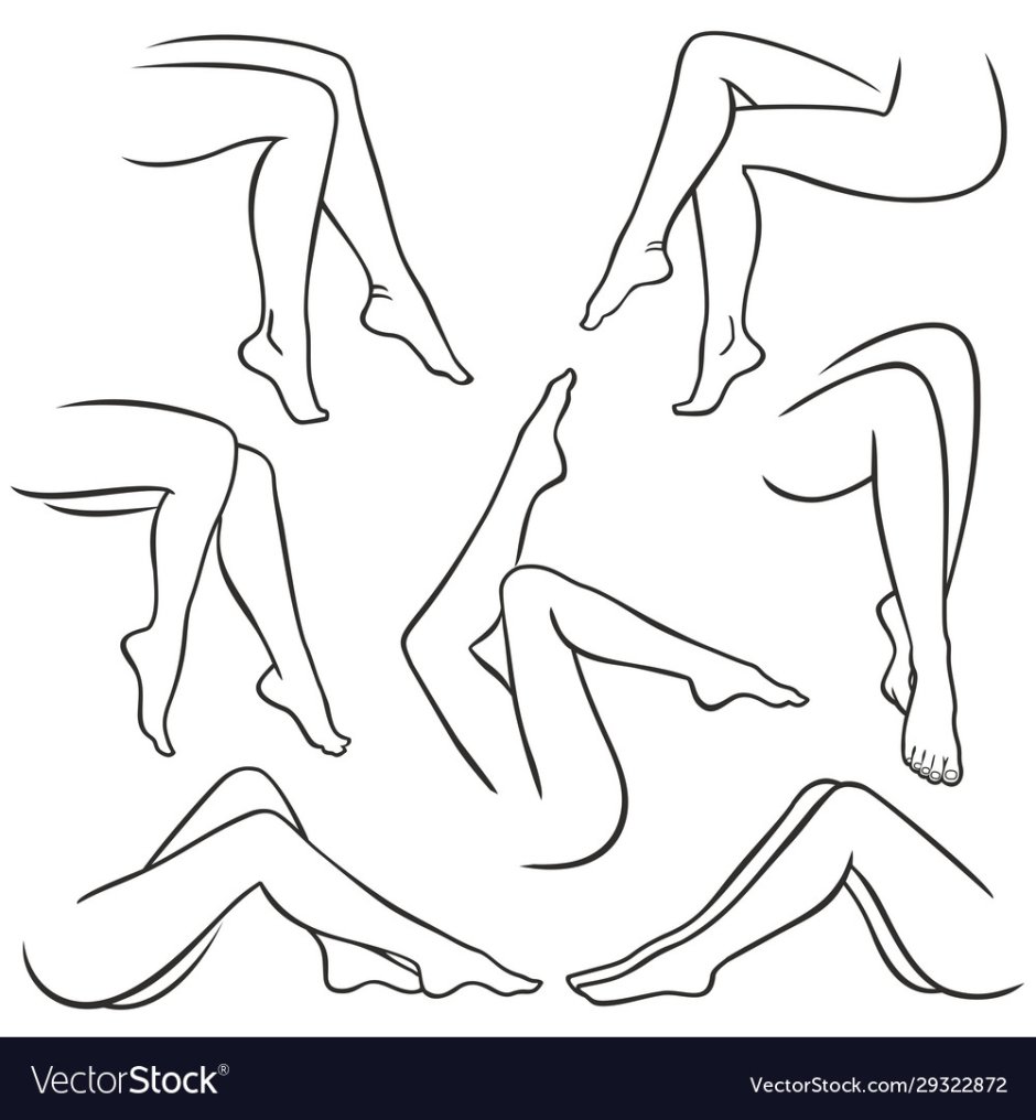 Girl in a swimsuit leg vector