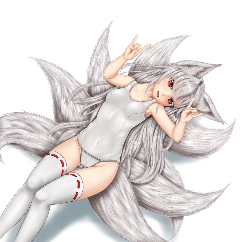 Hentai transformation into kitsune