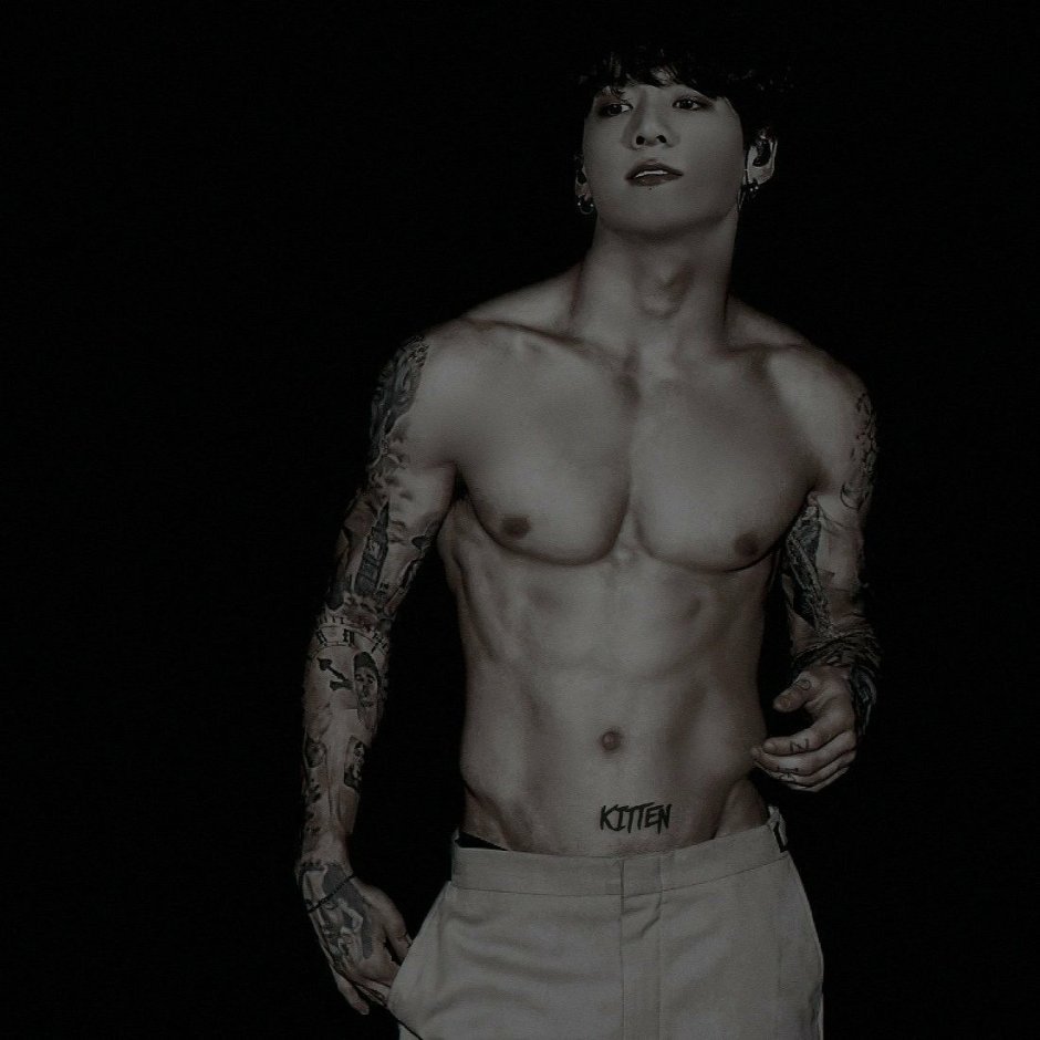 BTS with a naked torso