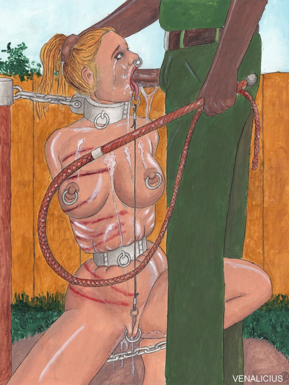 The girl is tied to a tree