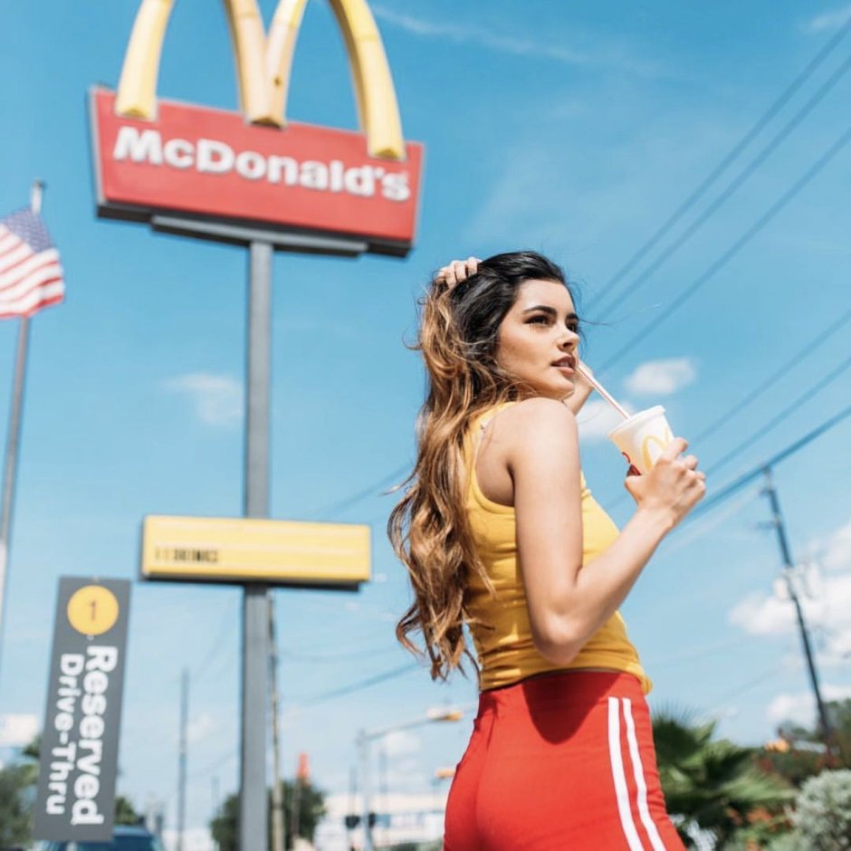 Beautiful girl in McDonald's