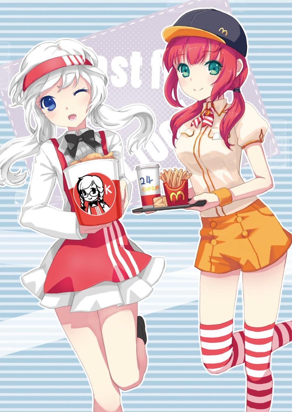 Girls from McDonalds undress