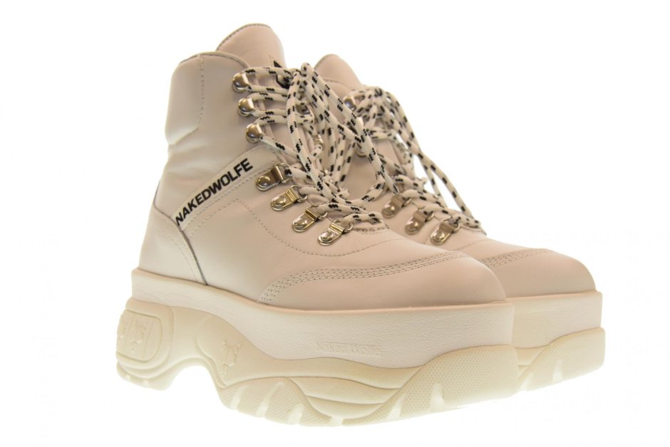 Naked wolf white platform sneakers
