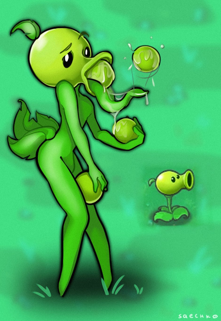 PVZ Heroes Green Shadow with Gigan Tits