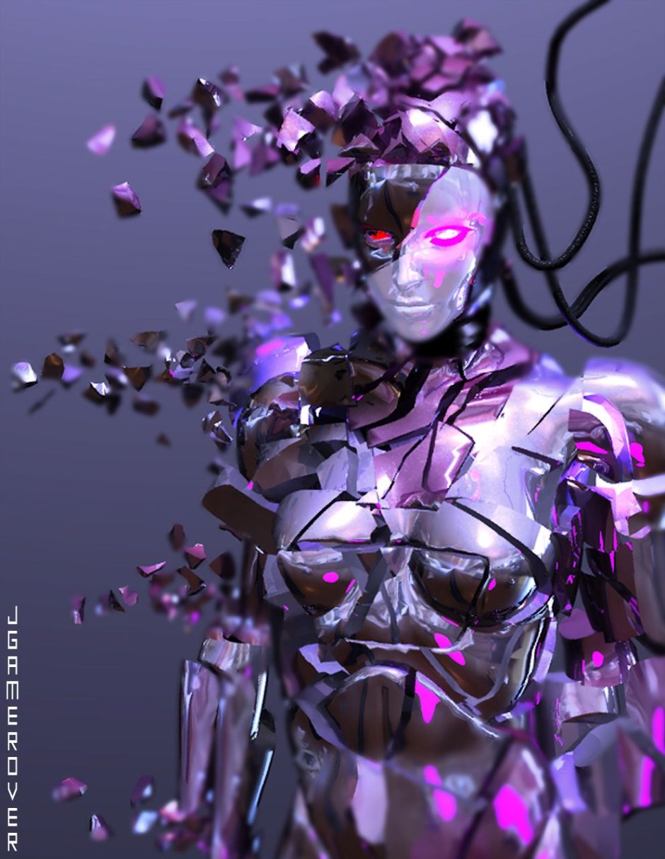 Cyberpunk art girl cyborg
