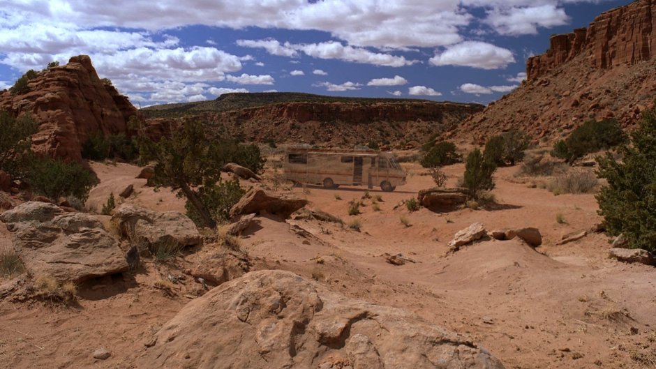 Walter White in the desert Albuquerque