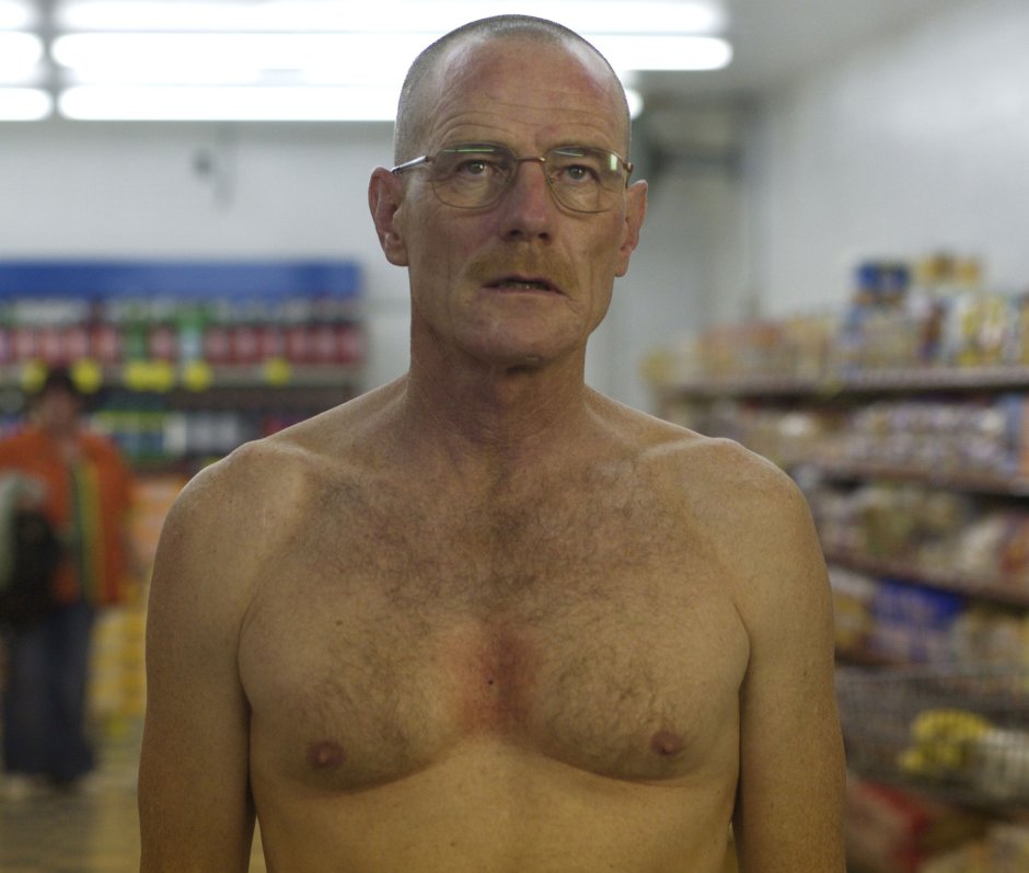 Walter White Naked in a store