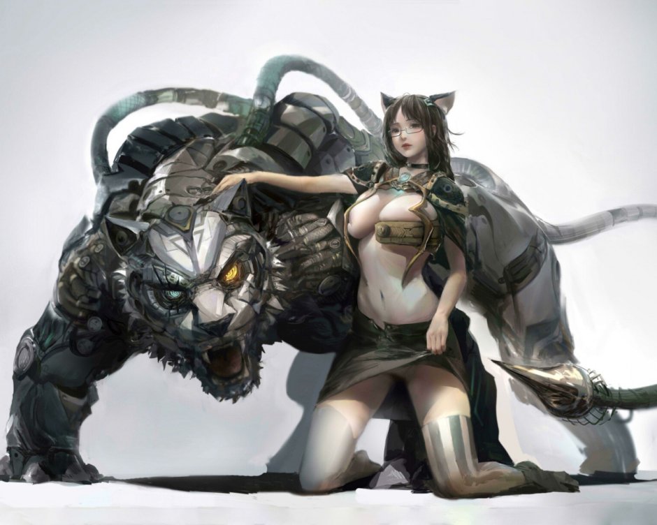 Naked women with cats