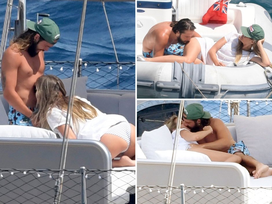 Heidi Klum and Tom Kaulitz on the beach