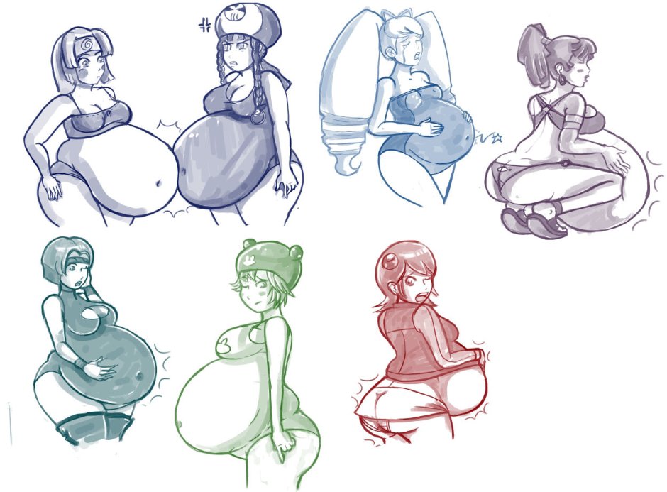 Blow up beautiful Girls Belly Expansion XXX
