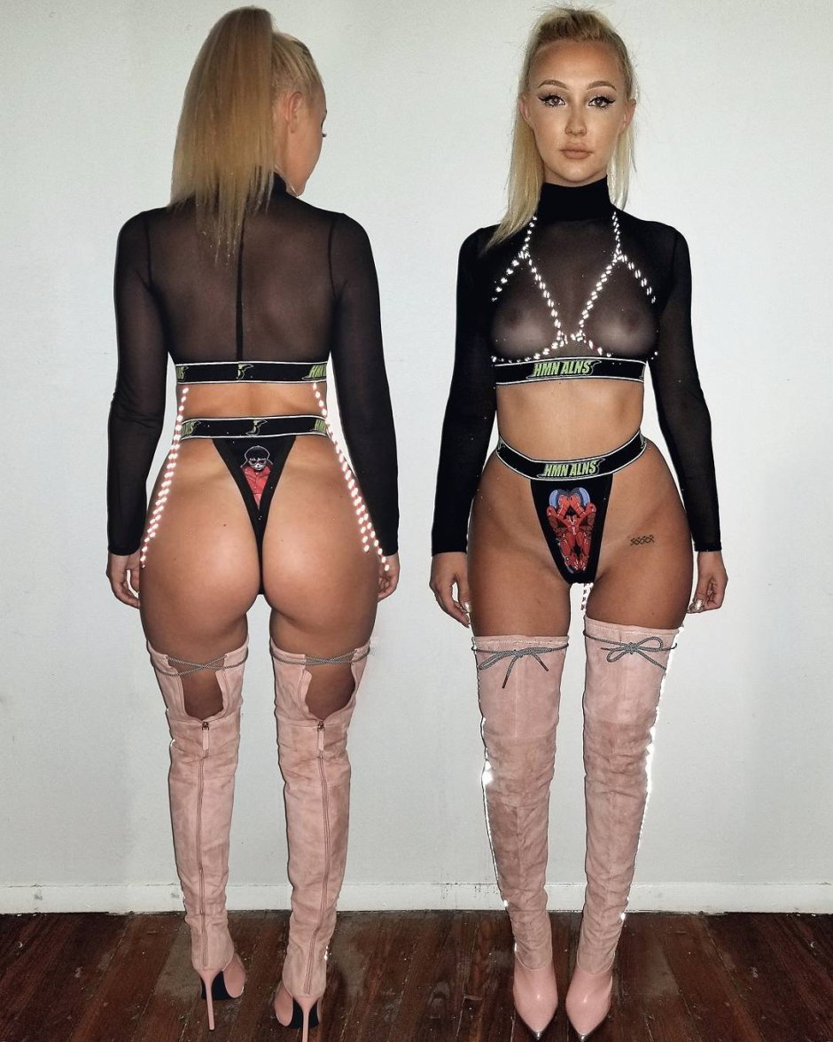 Naked girls in mesh tights