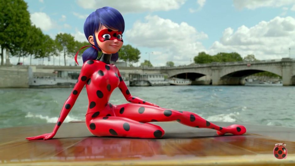 Statue of Lady Bug and Super Cat in Paris