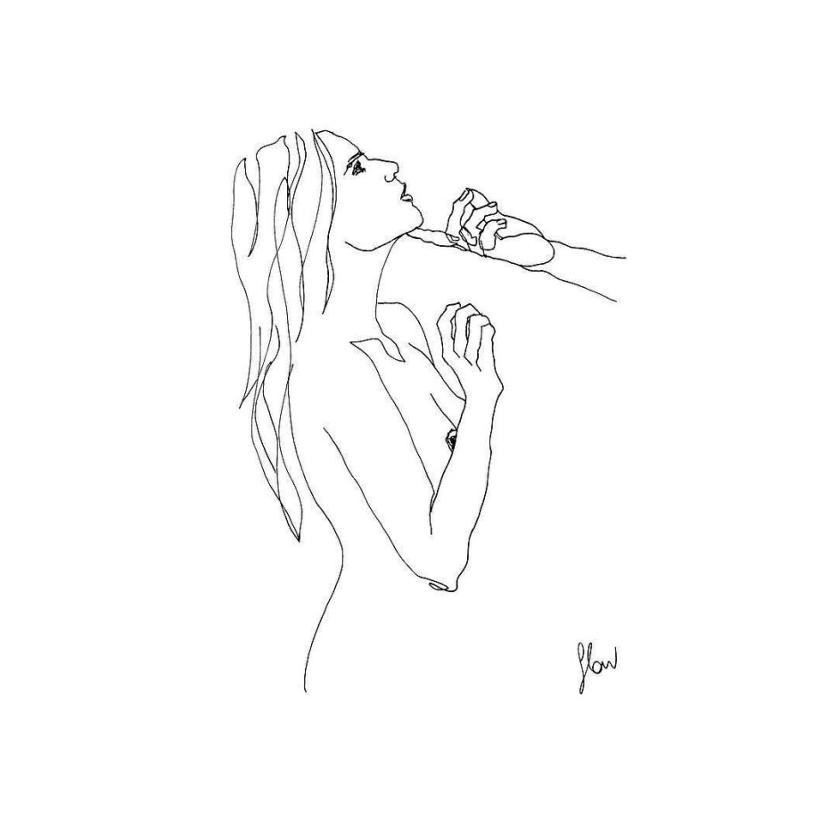Female body from the back with a pencil