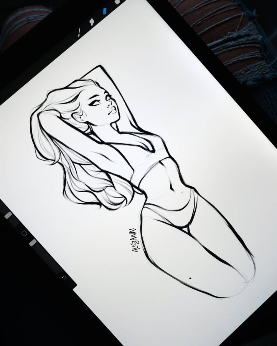 The stencil of the female body