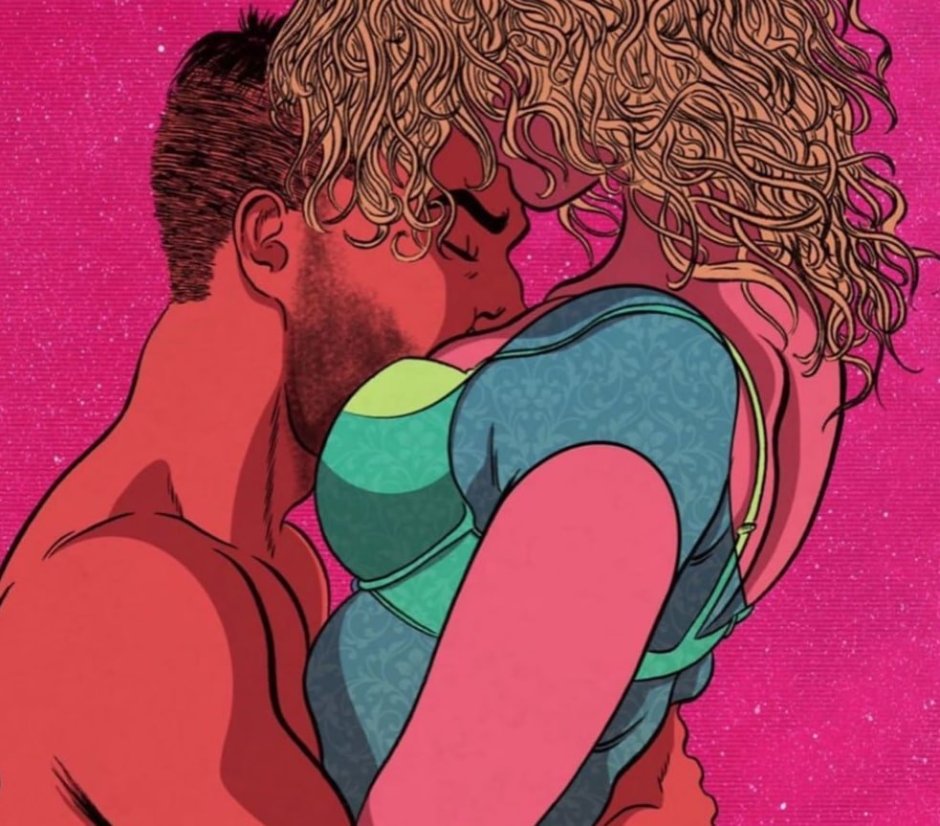 Hugs with a pencil in bed