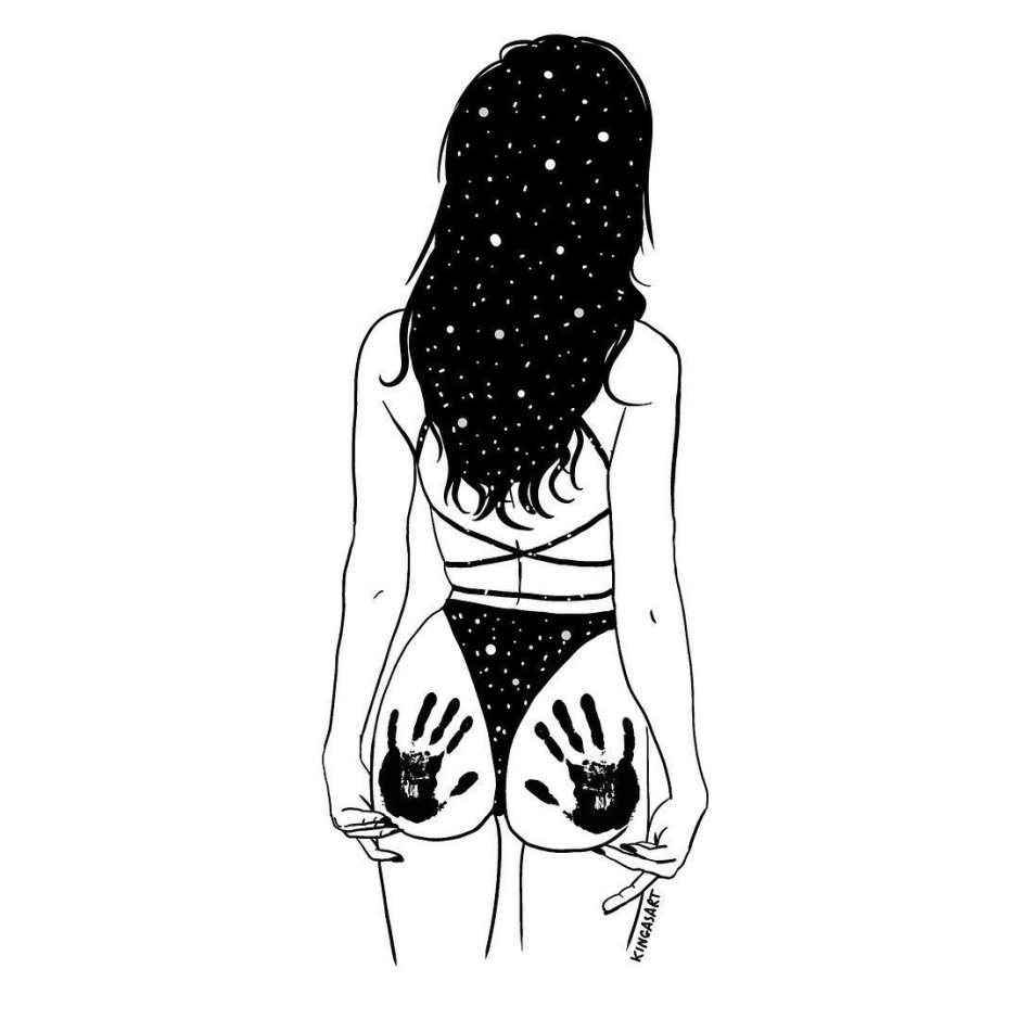 Anime girl in a swimsuit Aesthetics black white