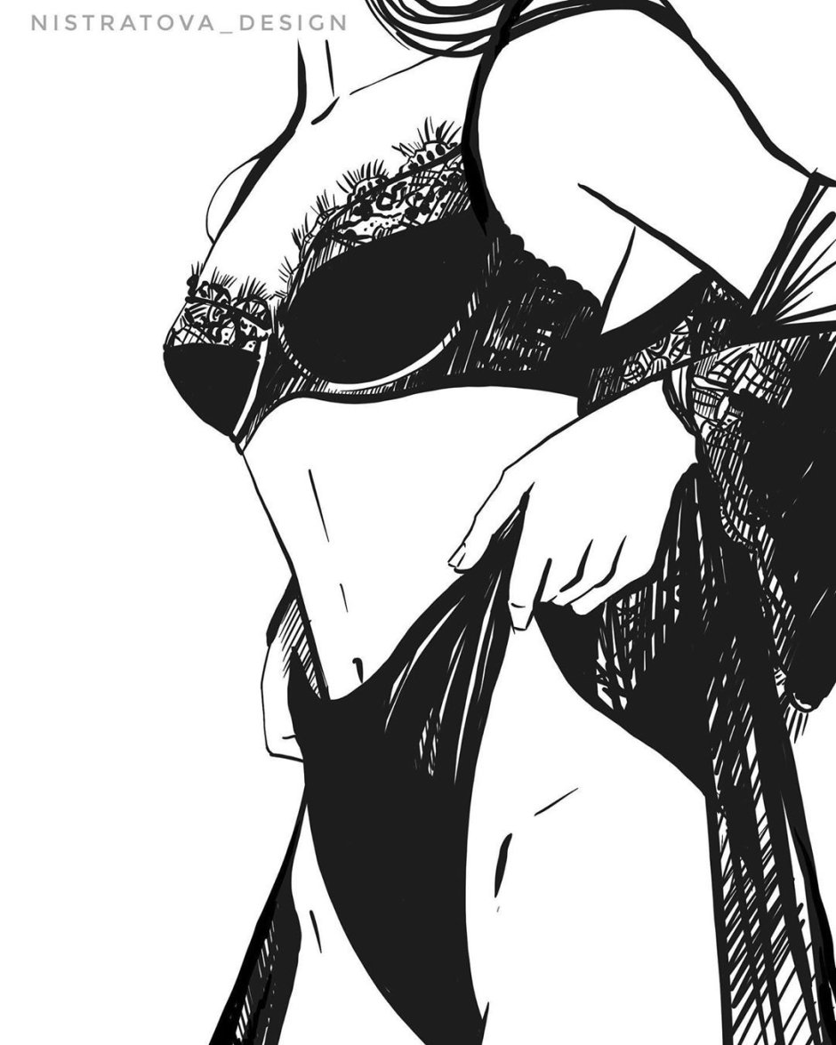 Drawing beautiful body highlighted black