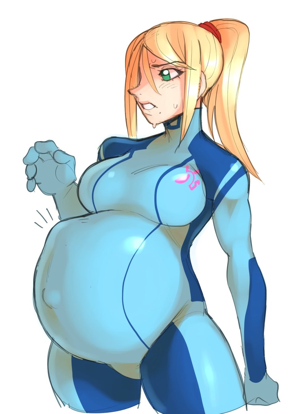 Samus Aran Belly Inflation Hentai