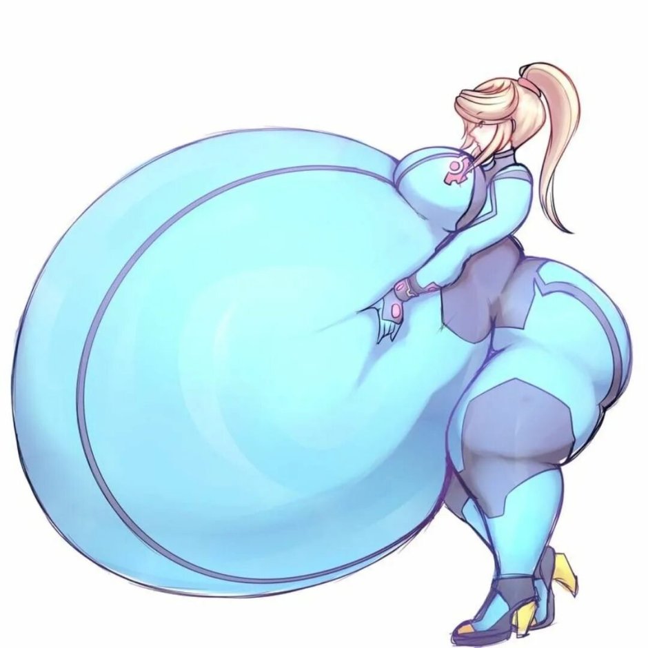 Samus Aran Belly Inflation Hentai