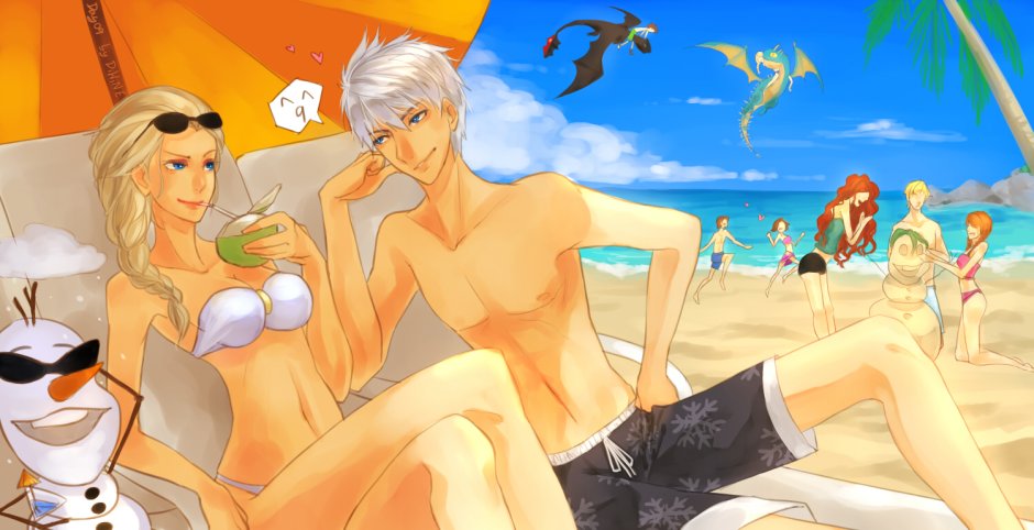 Elsa and Jack on the beach