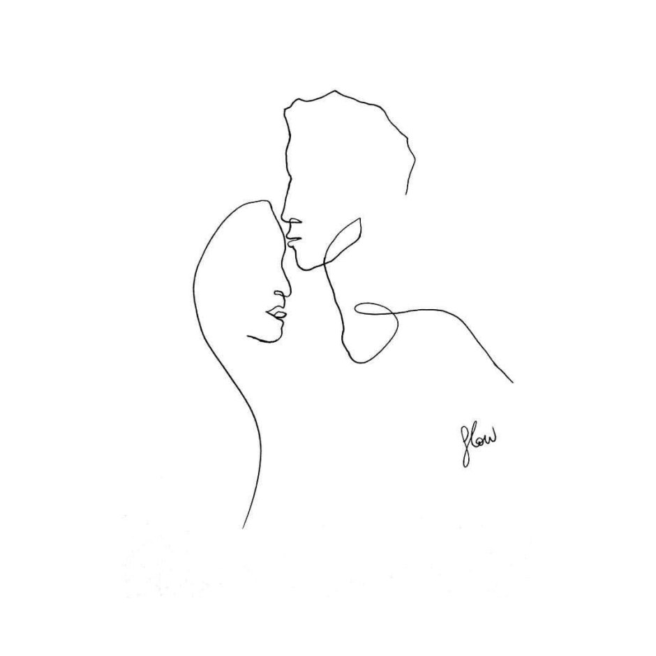 The silhouette of a pair of lines