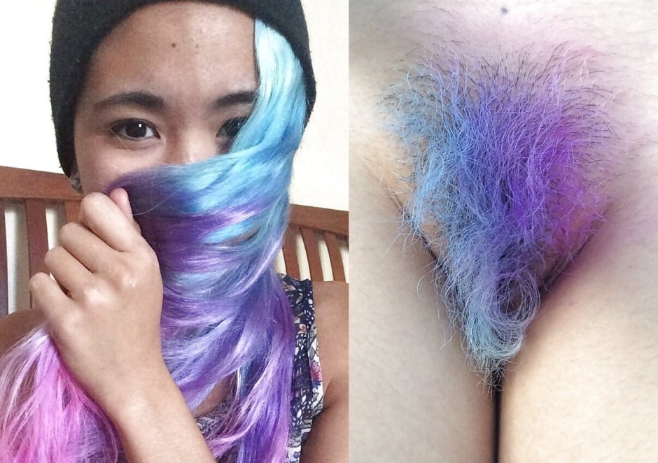 Pornstar with blue hair