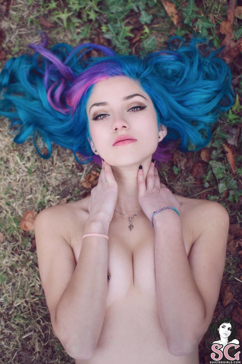 Naked girls with multi -colored hair