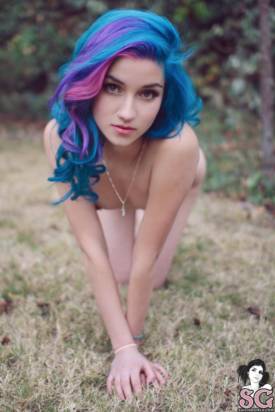 Blue -haired porn actress