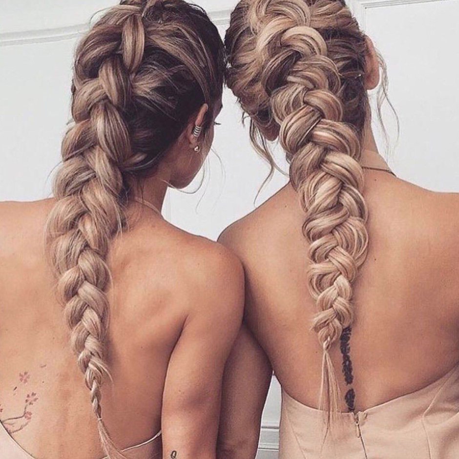 Girl braid breasts beach