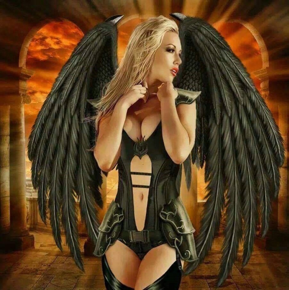 The fallen angel is a girl