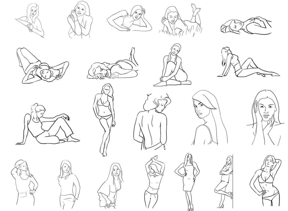 Positive girls for drawing