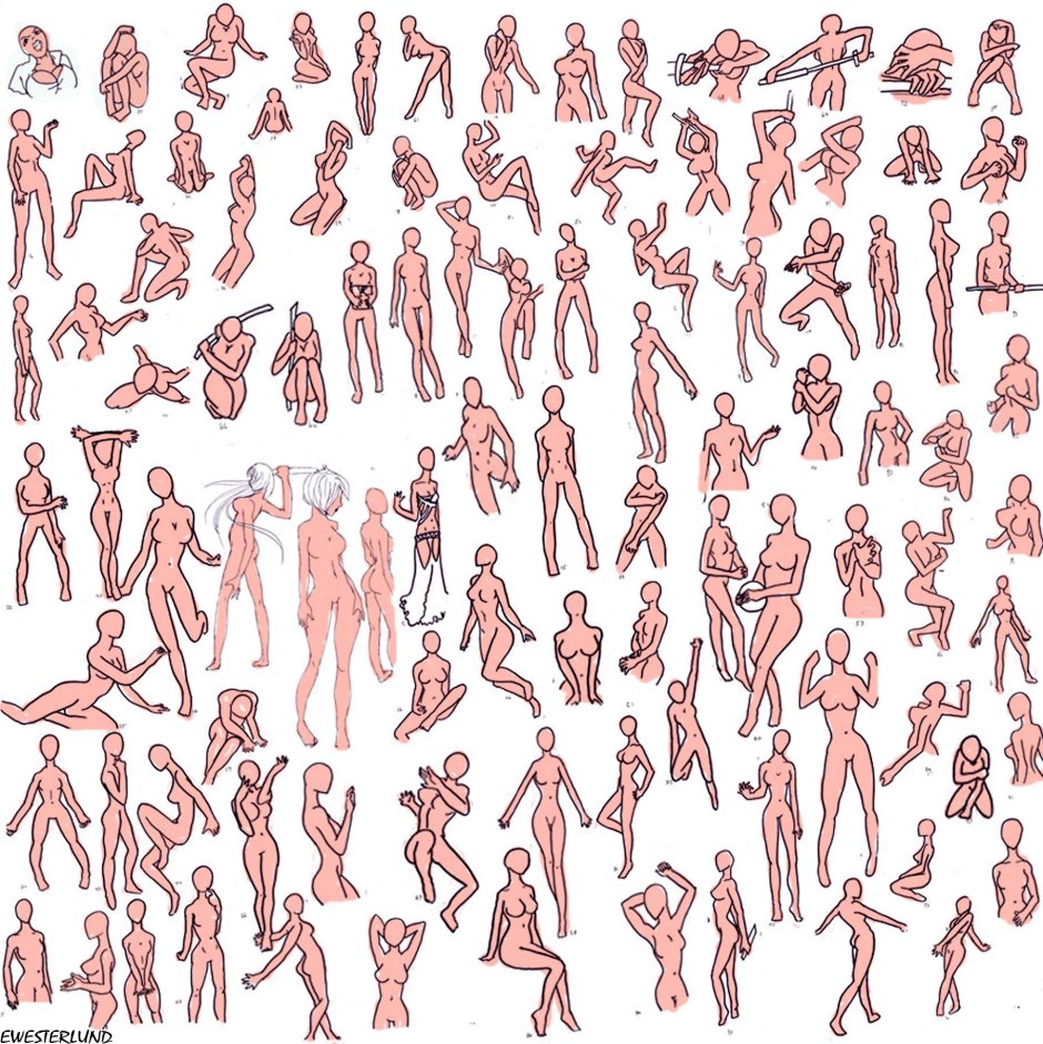 Naked women in full height